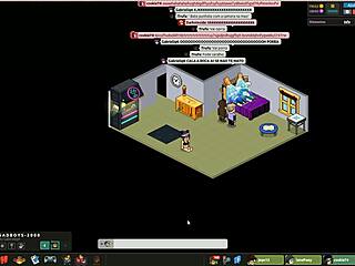 in the habbo hotel, guys are having a wild gay orgy with lots of sucking and fucking