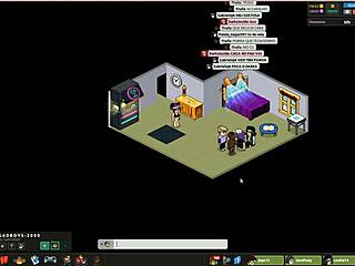 V Habbo hotelu chlapi mají divokou gay orgii s cicáním a šukáním