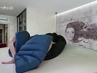 What a hump on feathered comforter until you cum!