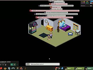 in the habbo hotel, guys are having a wild gay orgy with lots of sucking and fucking