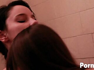 Alice March and Rilee Marks relax in a bathtub together.