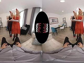 Virtual taboo anal joy for a birthday boy with blonde handjob and pov assfucking