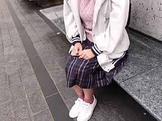 young 18+ asian babe gives intense blowjob with strong pussy suction in homemade video.