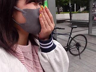 young 18+ asian babe gives intense blowjob with strong pussy suction in homemade video.