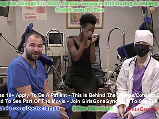 Doktor Tampa sokkolja Rina Aremet az első nőgyógyászati vizsgával a kameránál