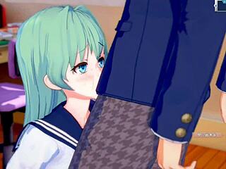 Simogatom Sanae nagy cicijét ebben a hentai játékban