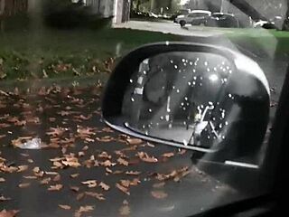 Outdoor blowjob from a sexy amateur wife in the car
