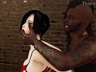 Redhead babe deepthroats at gloryhole interracial scene