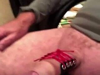 Bold kitchen wank cum