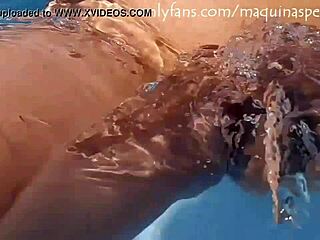 Masturbating in the swimming pool.