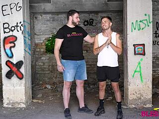 Мы сняли дерзкого твинка для порно с Мэджик Хави и Дэвидом Лукой на улице