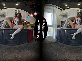 Angel Kriss's Solo Kitchen Vr Masturbation