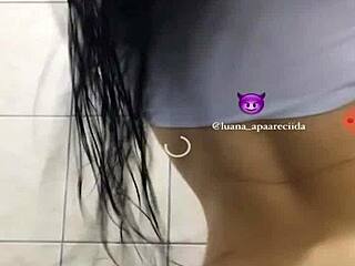 close friends luana aparecida bathes and plays with her toy intensely