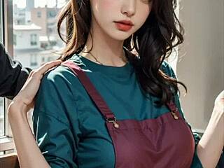 よ、3Dヘンタイのアジアモデルが美容院でアソコ弄り！ASMR付きだぜ！😍