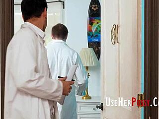 Stepsis Mira Monroe in a freeuse science experiment, getting nasty with piercings involved.