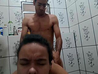 Wow! Brazilian Girlfriend Screams Loud While Banged Hard in Bathroom Doggystyle!