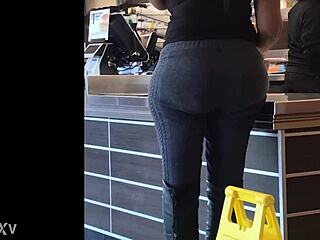 look at that big juicy black ass bouncing, don't you want to grab it?