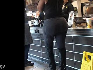 look at that big juicy black ass bouncing, don't you want to grab it?