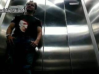 Caught in the act: couple's passionate encounter in the elevator