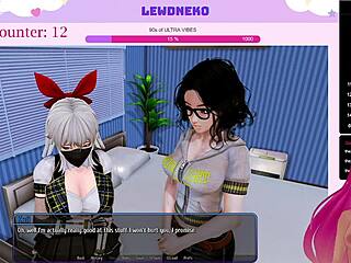 Lewdneko the Vtuber dives into steamy games at Harem Hotel, part 7.  