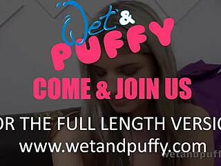 Wetandpuffy - Gina Gerson, ook bekend als Doris Ivy, verwent zichzelf met glazen dildo in close-up