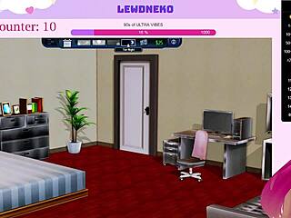 Lewdneko the Vtuber dives into steamy games at Harem Hotel, part 7.  