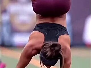 Ebony Fitness Queen Dominates Workout