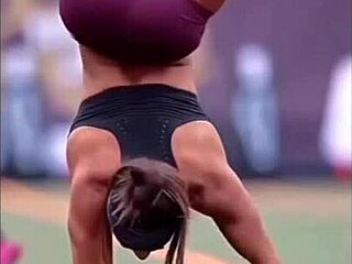 Ebony Fitness Queen Dominates Workout