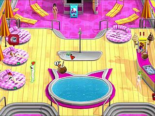 club hentai girls play a game with striptease