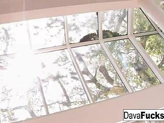 Dava Foxx's Pink Lingerie Solo Tease Show