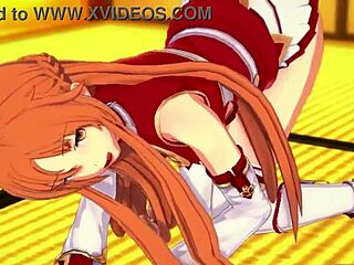 Asuna had unplanned sex in a village room from pov.