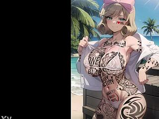 ahegao hmv takes big black cock in interracial hentai action.