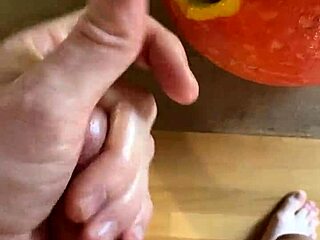 Big Cock Fucks Pumpkin And Cums