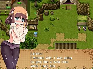 In the village, lattice jerks off for the old chief.