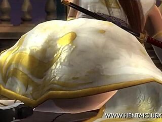 Wow, Kasumi bogel dalam kostum Halloween seksi!