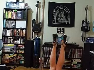 black skirt and heels strip got me hyped for that blonde milf tease! 😍