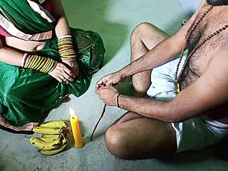 baba tantric mendorong penyembah dengan ritual intens dalam dirty talk hindi.