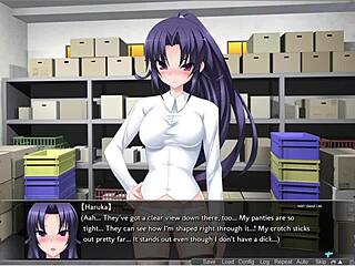 Pretty swordswoman protects step cousin in anime hentai blowjob game