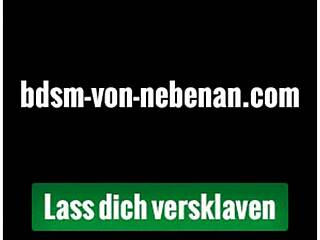 German Domina Forces Slave Cumshot In Nylon Fetish Session