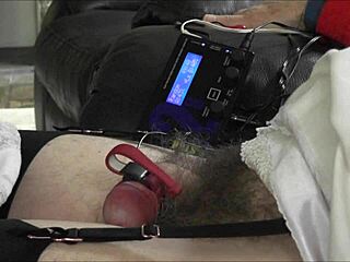 Electro Stimulation Induces Intense Orgasm Without Hands, Leading to Cum Release