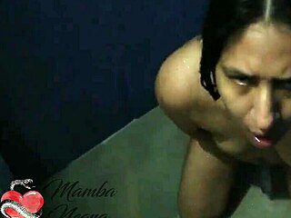 i'm hot latina milf masturbatin in shower, bent over, lovin cum.