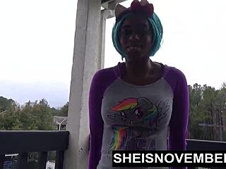 cracking my ebony asshole open for daddy with pink butt plug