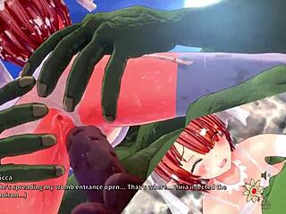 bride ricca meets big orc in 3d hentai game