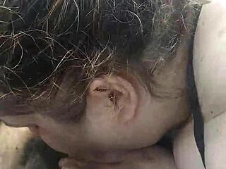 She eagerly gives sloppy blowjob to big cock