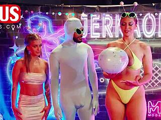 Jessie Pony And Bernard Sanchez Engage In Horny Lesbian Jerkaoke With Kissing, Fingering, And Cum