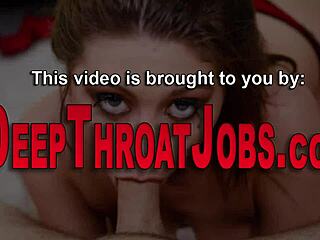 busty blonde slut throats and gags on big cock with choking deepthroat