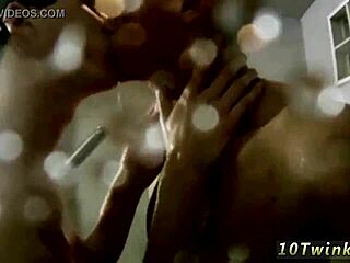 Hard bareback sex with my gay twink boyfreind in the bathroom