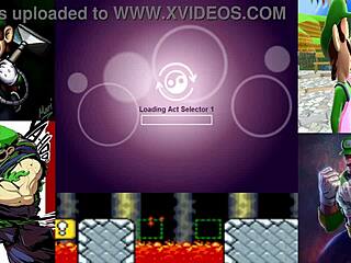 Luigi saves AmandaFox, mistaking her for Princess Peach from BOWSER'S CASTLE