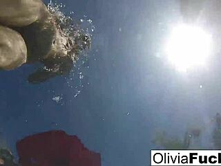 olivia enjoys nude pool fun with big tits and ass 😎