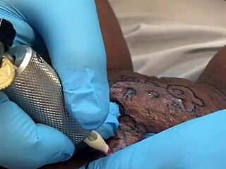 What happens during this tattoo appointment turns into hardcore lesbian action with monster cocks and cumshots